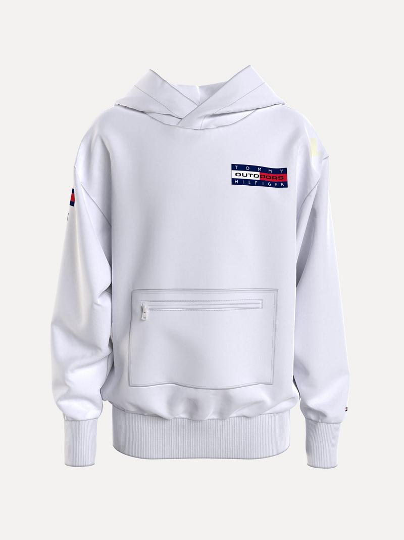 White Kids' Tommy Hilfiger Organic Cotton Expedition Hoodies | AU_B2032