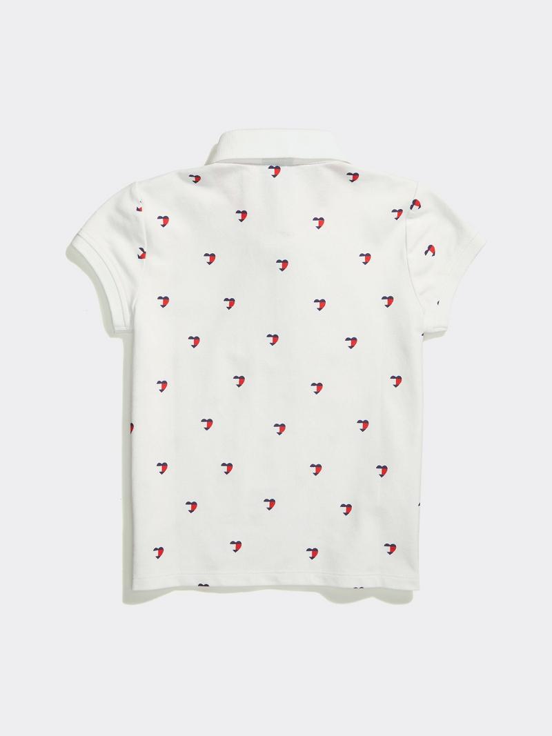 White Kids' Tommy Hilfiger Print Polos | AU_G1152