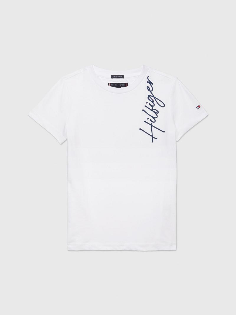 White Kids\' Tommy Hilfiger Signature T Shirts | AU_B2202