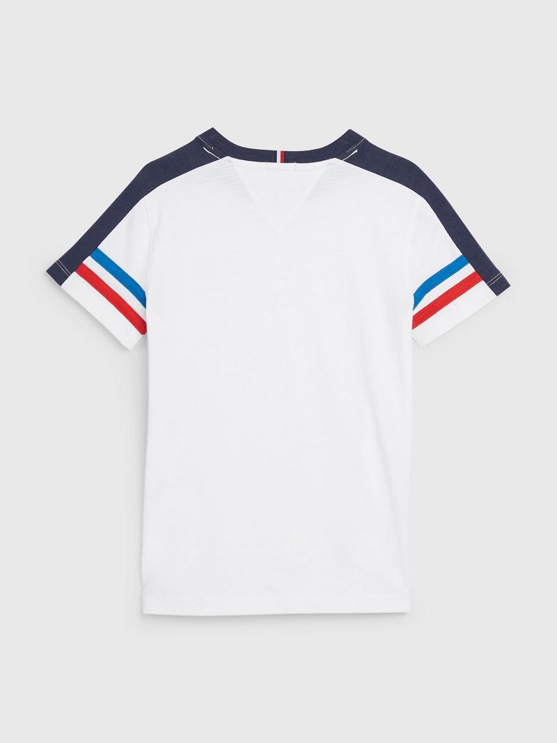 White Kids' Tommy Hilfiger Varsity Stripe T Shirts | AU_B2217