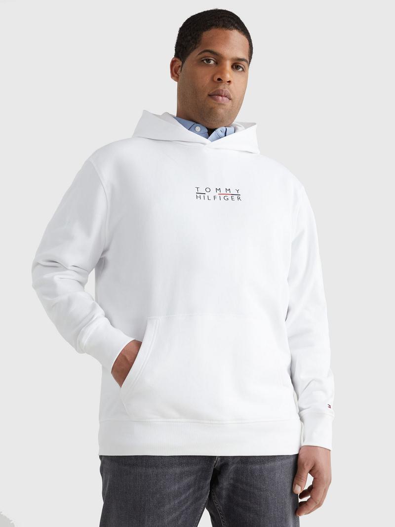 White Men\'s Tommy Hilfiger Big and tall logo Hoodies | AU_M31432