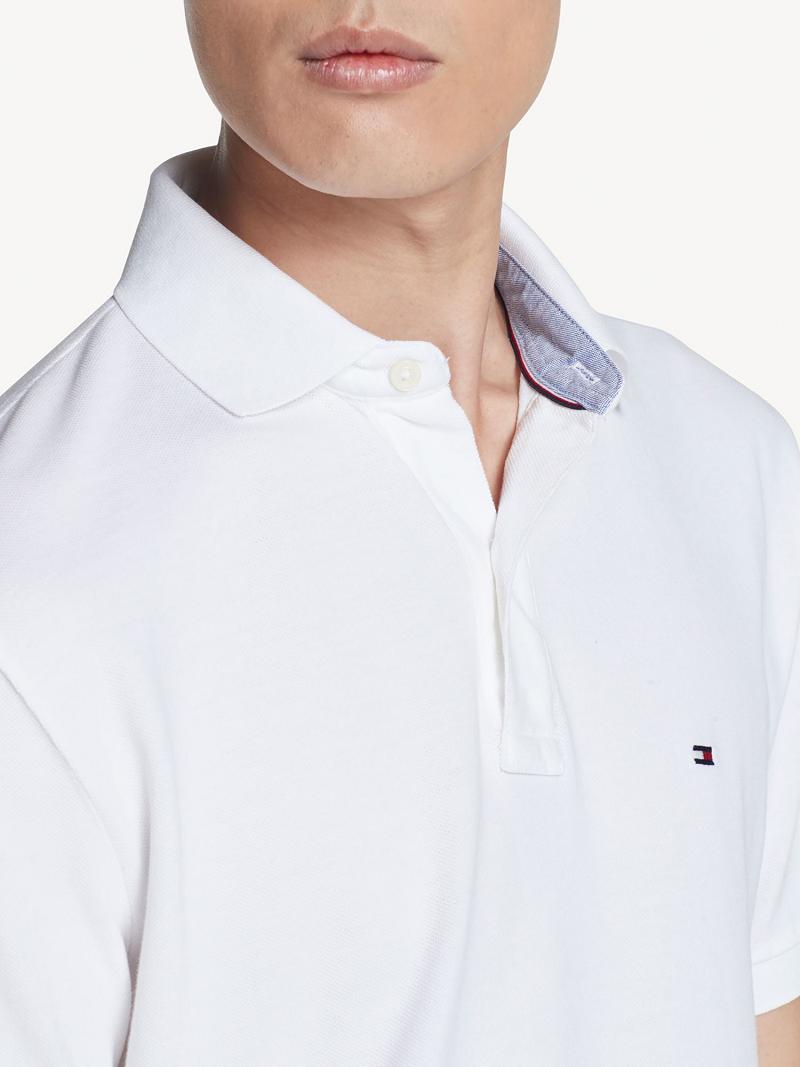 White Men's Tommy Hilfiger Classic fit solid Polos | AU_M31289