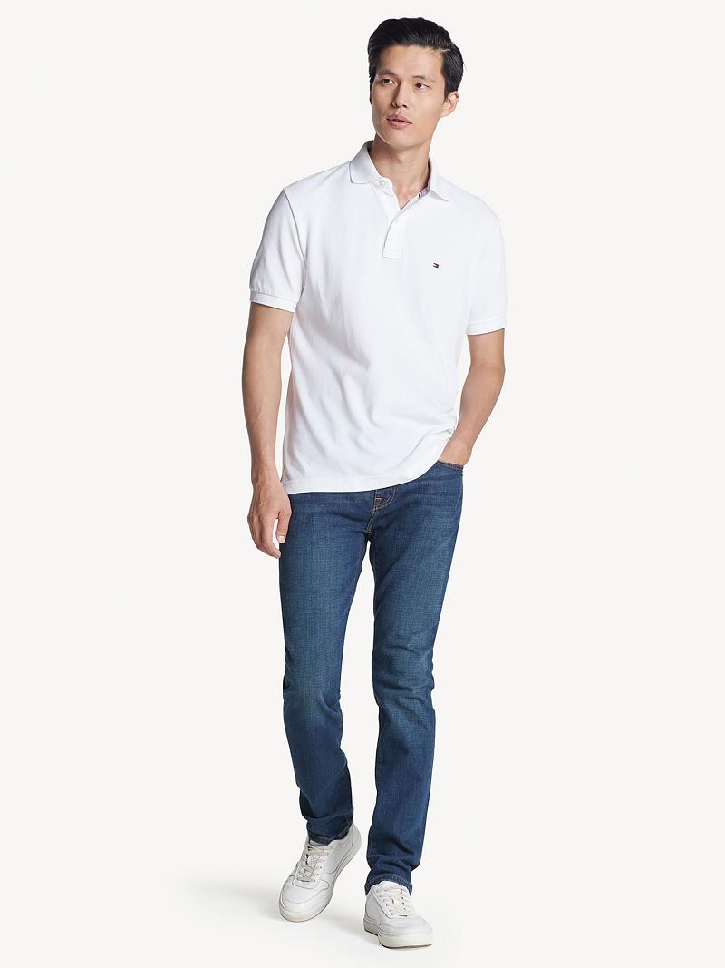 White Men's Tommy Hilfiger Classic fit solid Polos | AU_M31289