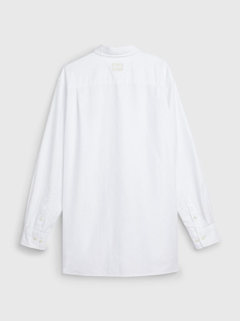 White Men's Tommy Hilfiger Classic oversized Shirts | AU_M31241