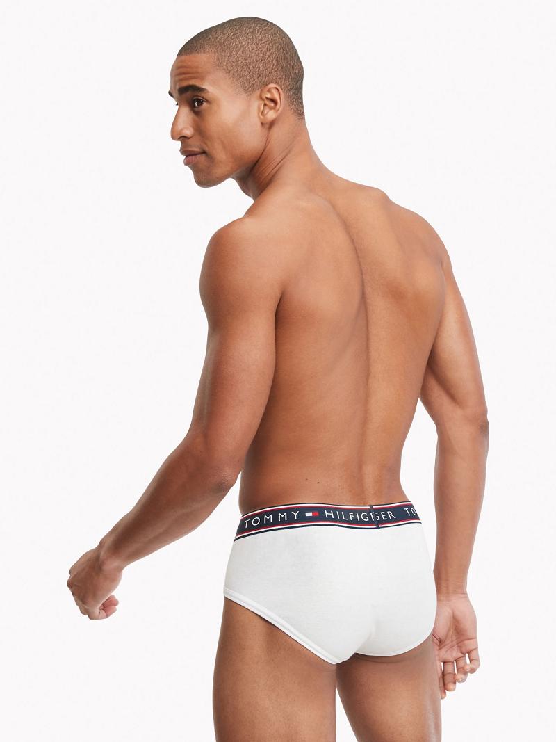 White Men's Tommy Hilfiger Cotton stretch brief 4pk Briefs | AU_M31546