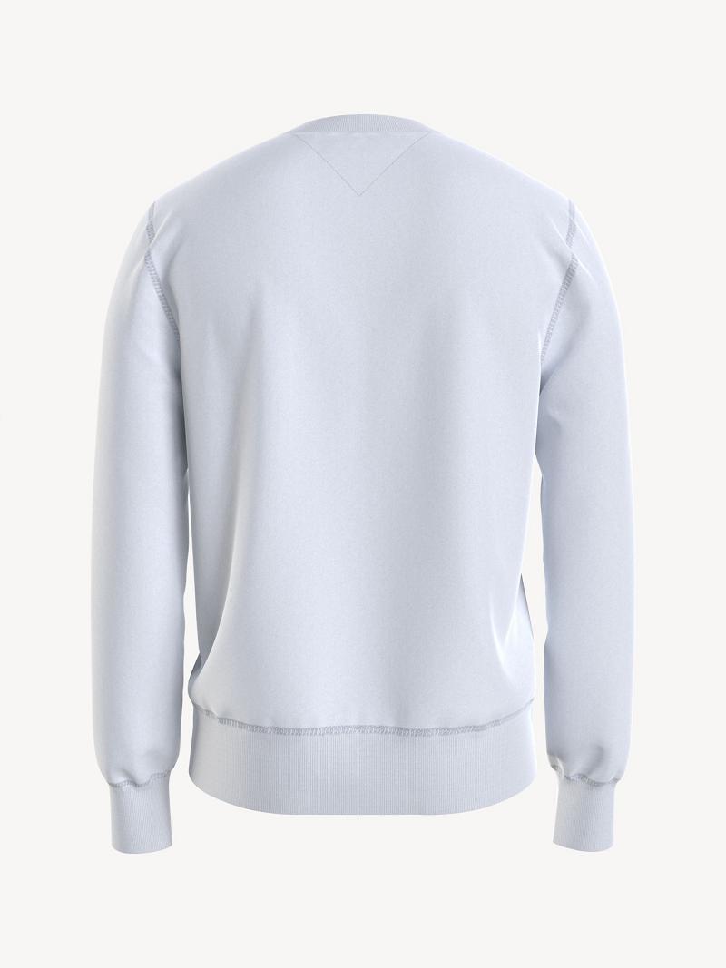 White Men's Tommy Hilfiger Essential Logo Sweatshirts | AU_M31119