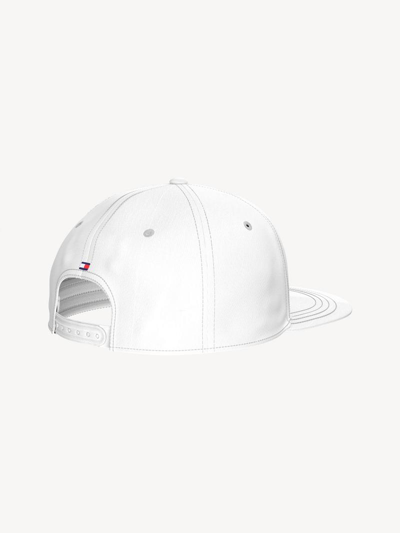 White Men's Tommy Hilfiger Flag Flat Brim Hats | AU_M31727