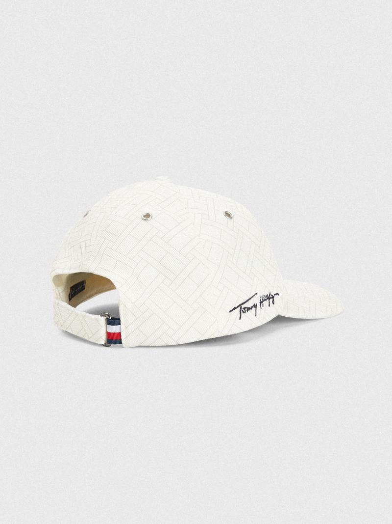 White Men's Tommy Hilfiger Hilfiger Flag Soft Hats | AU_M31731