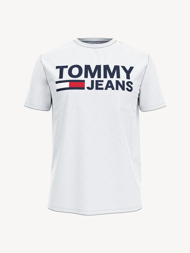 White Men\'s Tommy Hilfiger Lockup T Shirts | AU_M31049