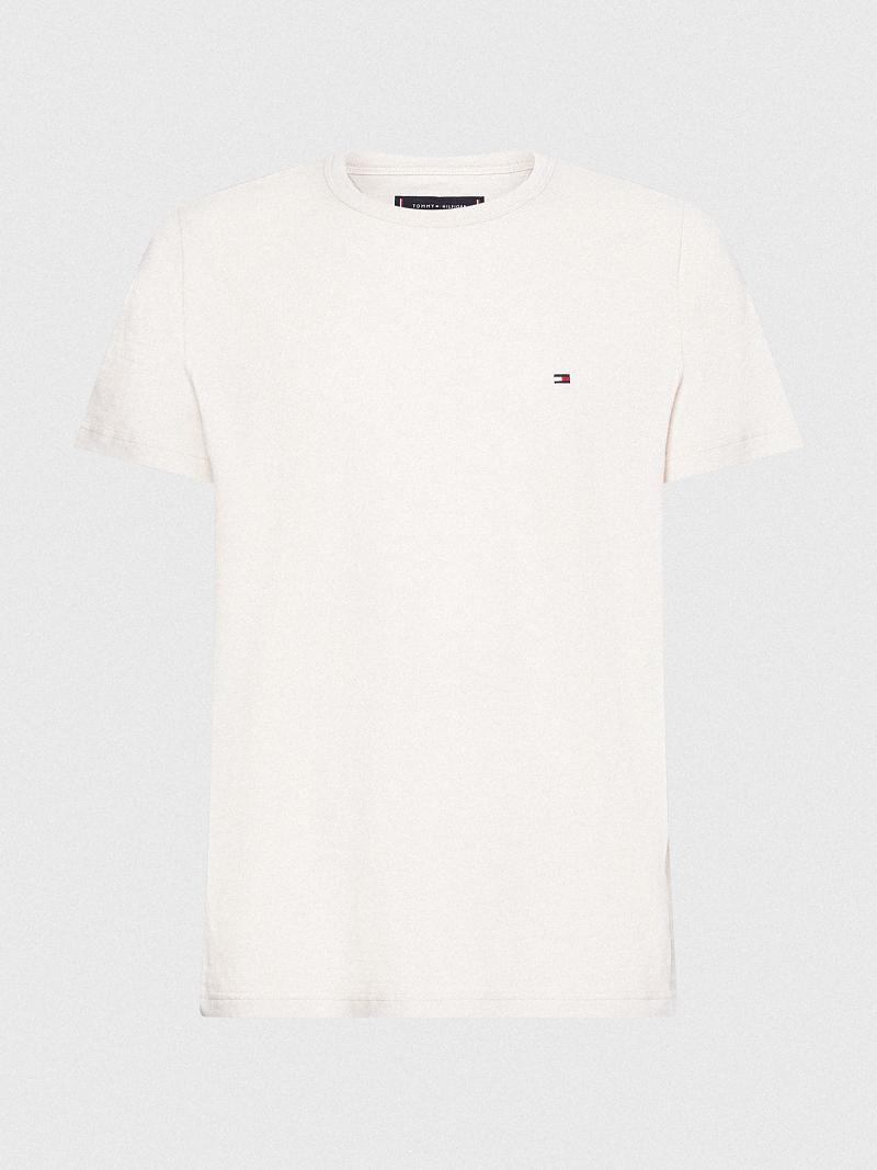 White Men's Tommy Hilfiger Organic cotton and linen T Shirts | AU_M31057