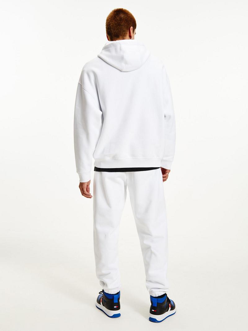 White Men's Tommy Hilfiger Organic cotton modern Hoodies | AU_M31455