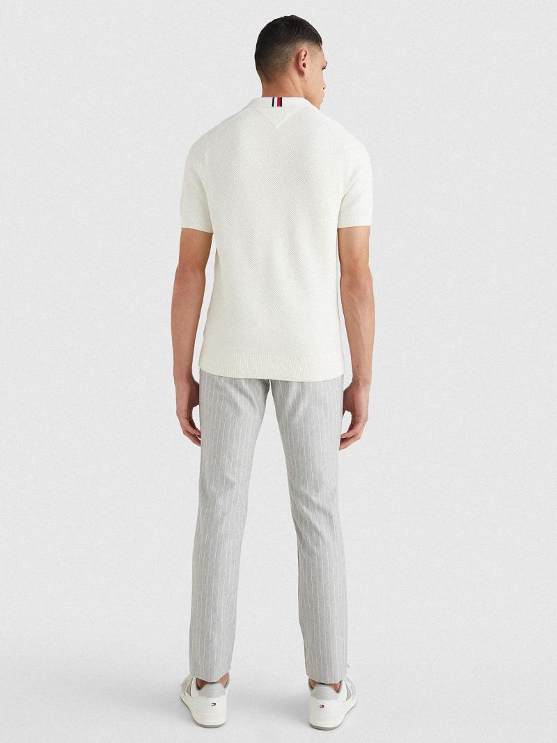 White Men's Tommy Hilfiger Regular fit knit Polos | AU_M31297