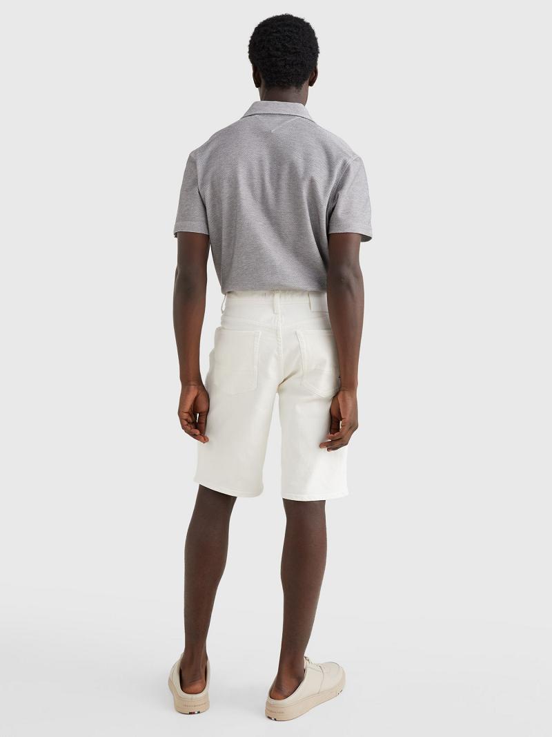 White Men's Tommy Hilfiger Th stretch straight fit Shorts | AU_M31230