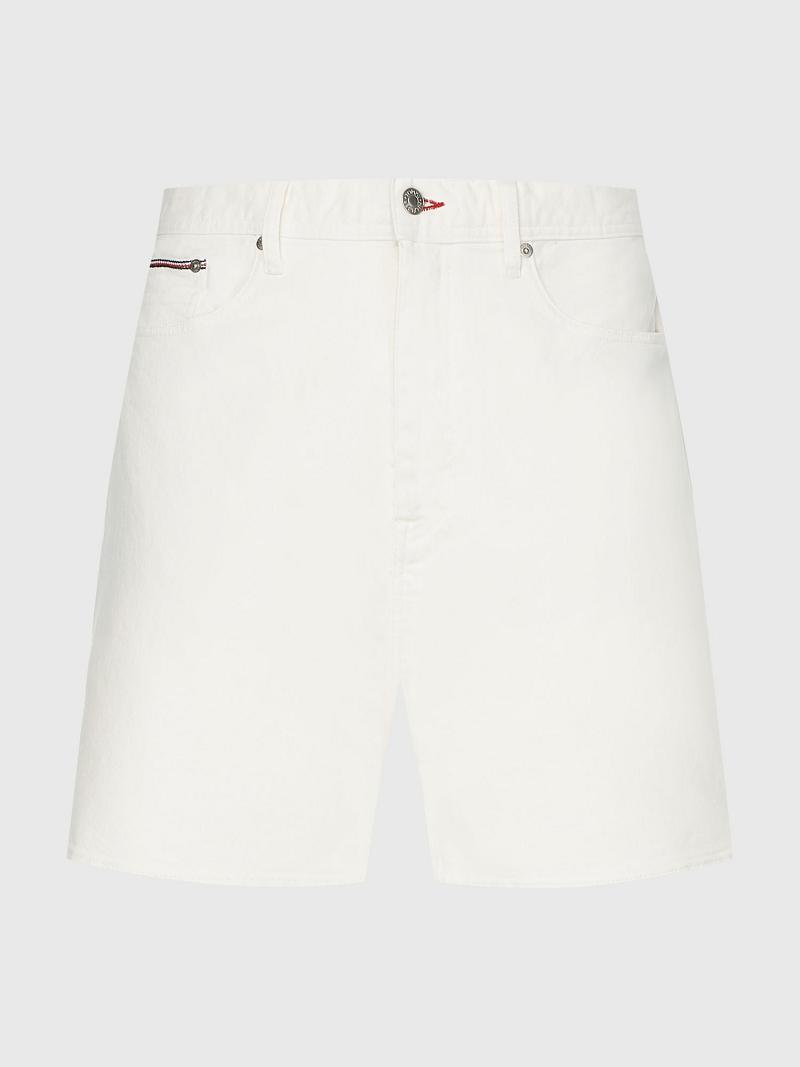 White Men's Tommy Hilfiger Th stretch straight fit Shorts | AU_M31230