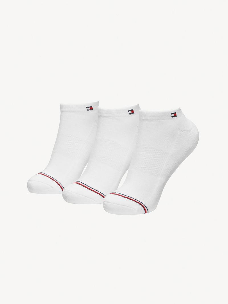 White Women\'s Tommy Hilfiger Ankle 3PK Socks | AU_W21655