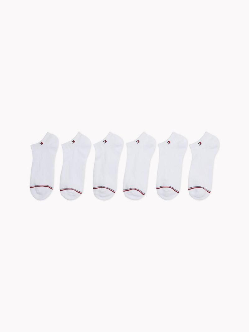 White Women\'s Tommy Hilfiger Ankle 6PK Socks | AU_W21657