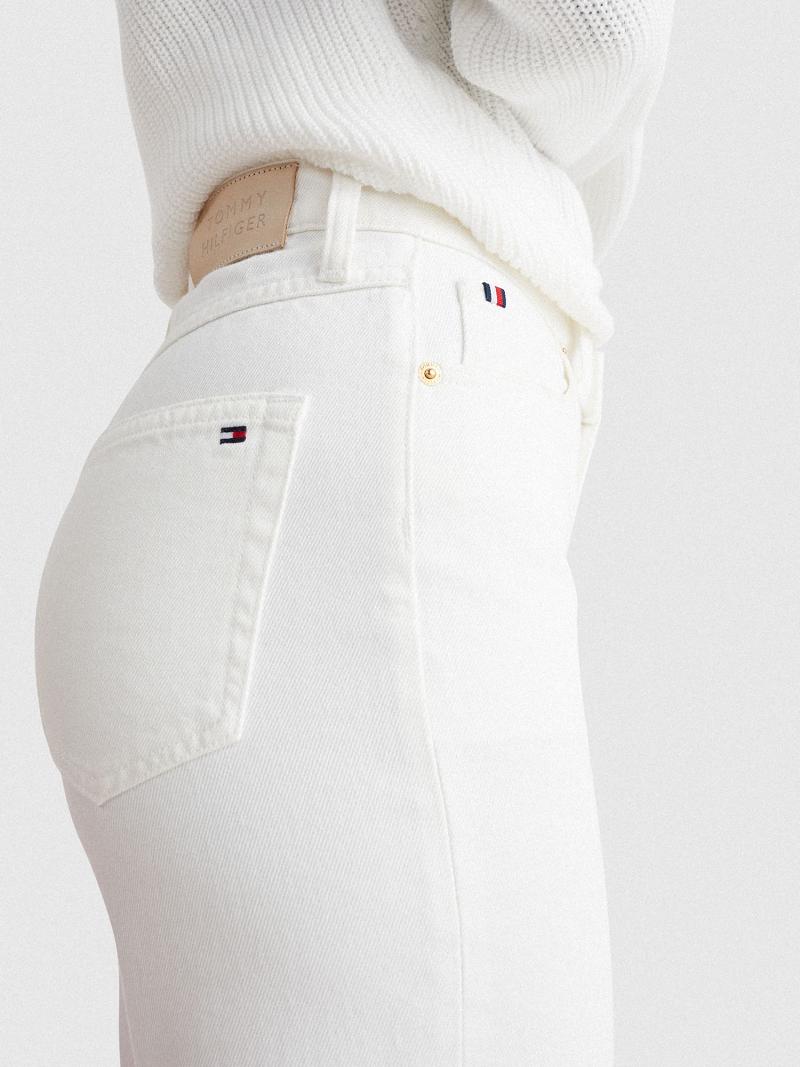 White Women's Tommy Hilfiger Classic Straight Fit White Jeans | AU_W21188