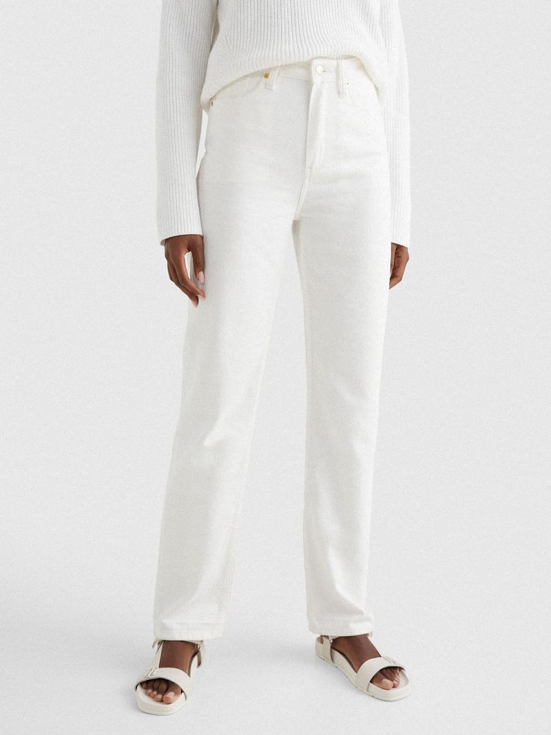 White Women\'s Tommy Hilfiger Classic Straight Fit White Jeans | AU_W21188