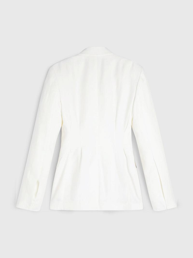 White Women's Tommy Hilfiger Double Breasted Tailored Blazers | AU_W21003