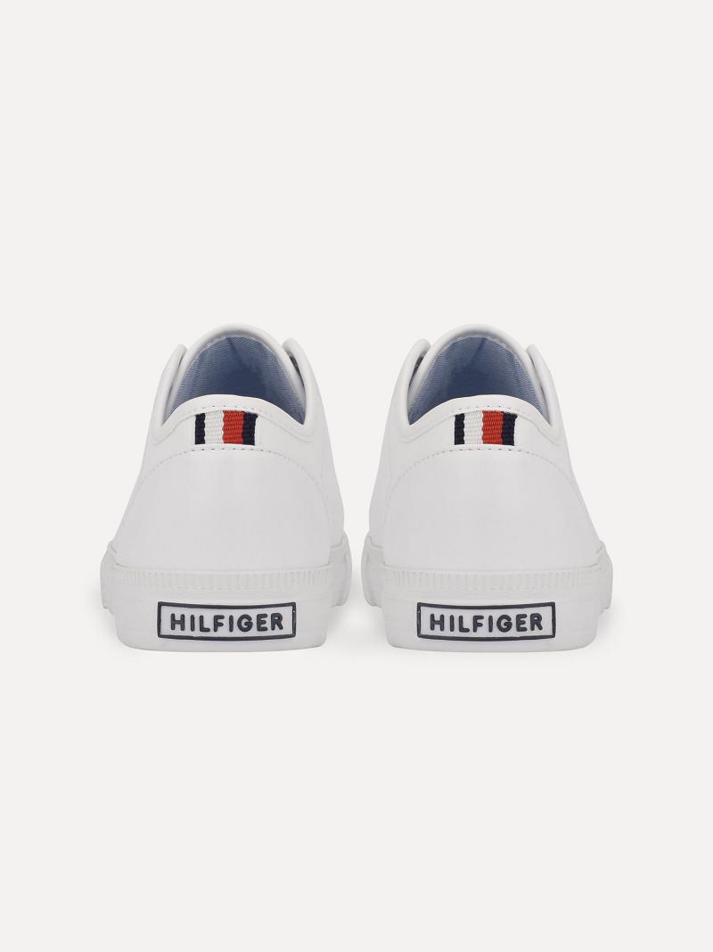 White Women's Tommy Hilfiger Flag Laceless Casual Shoes | AU_W21586