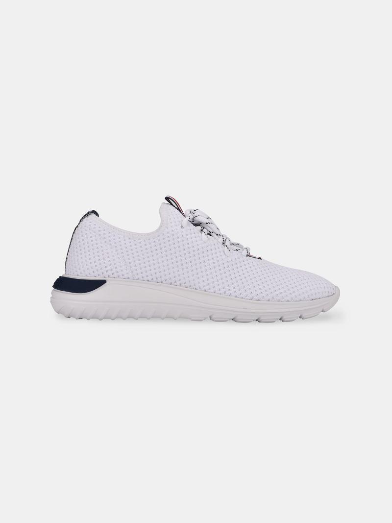 White Women's Tommy Hilfiger Mesh Stripe Casual Shoes | AU_W21594