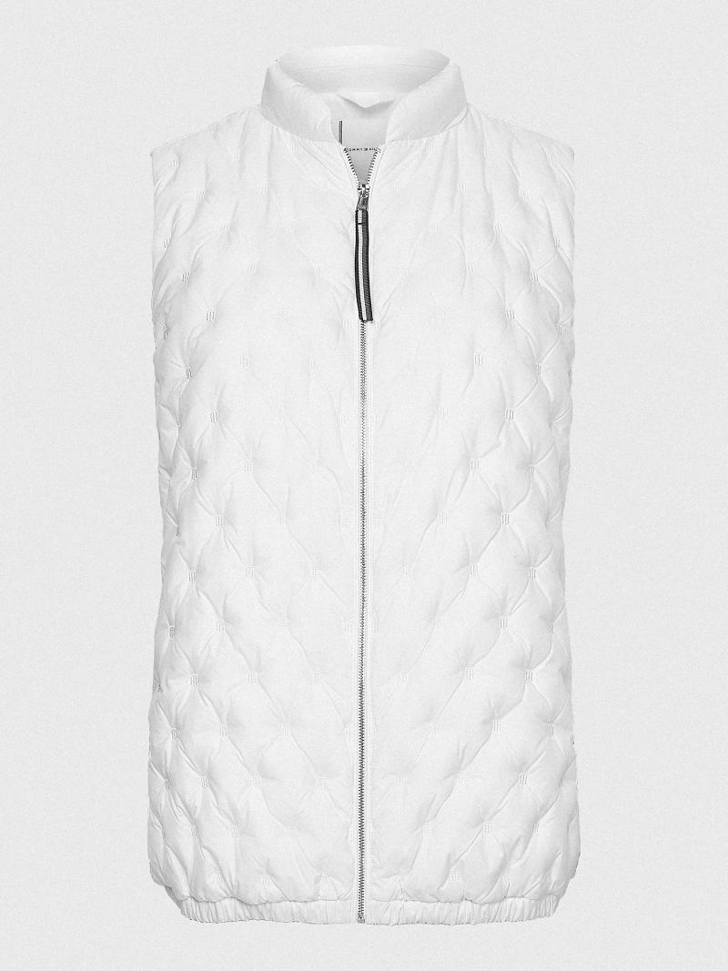 White Women's Tommy Hilfiger Quilted Down Vest Jackets | AU_W21182