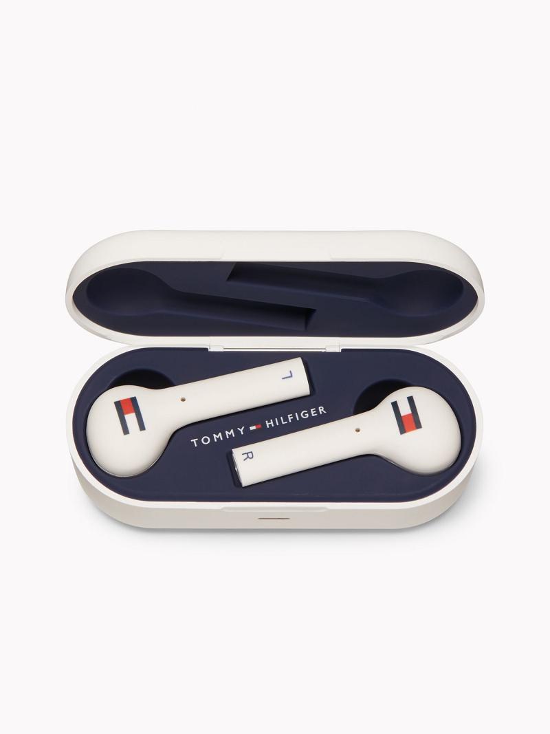 White Women\'s Tommy Hilfiger TH Wireless Earbuds Technology | AU_W21697