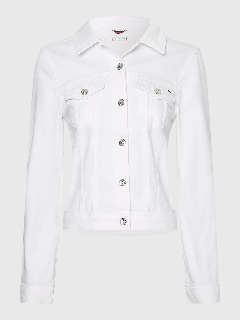 White Women's Tommy Hilfiger White Trucker Jackets | AU_W21186