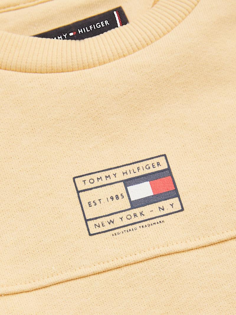 Yellow Kids' Tommy Hilfiger Natural Dye Flag Sweatshirts | AU_B2135