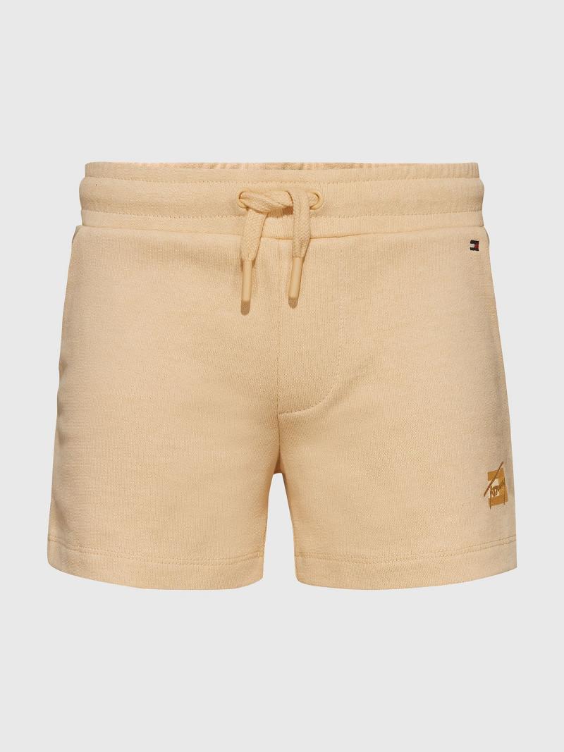 Yellow Kids\' Tommy Hilfiger Natural Dye Script Shorts | AU_G1160