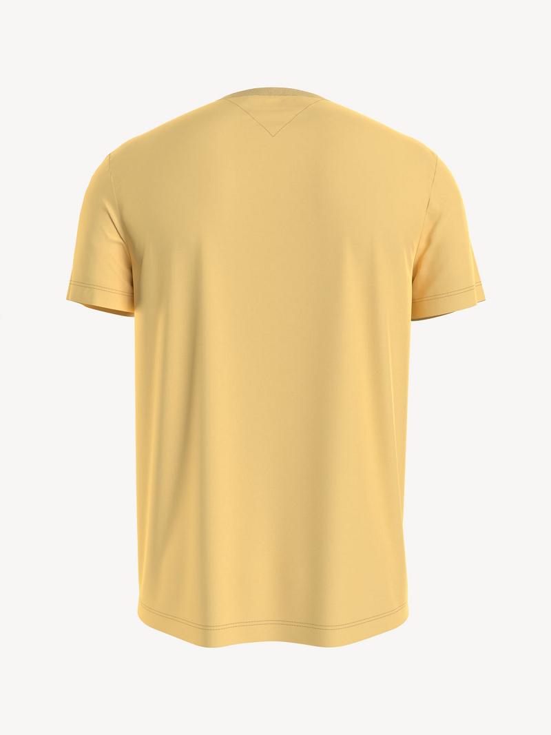 Yellow Men's Tommy Hilfiger Essential Solid T Shirts | AU_M31033