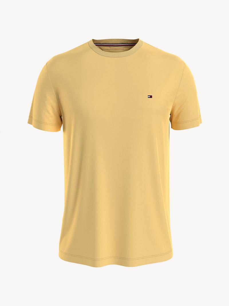 Yellow Men\'s Tommy Hilfiger Essential Solid T Shirts | AU_M31033