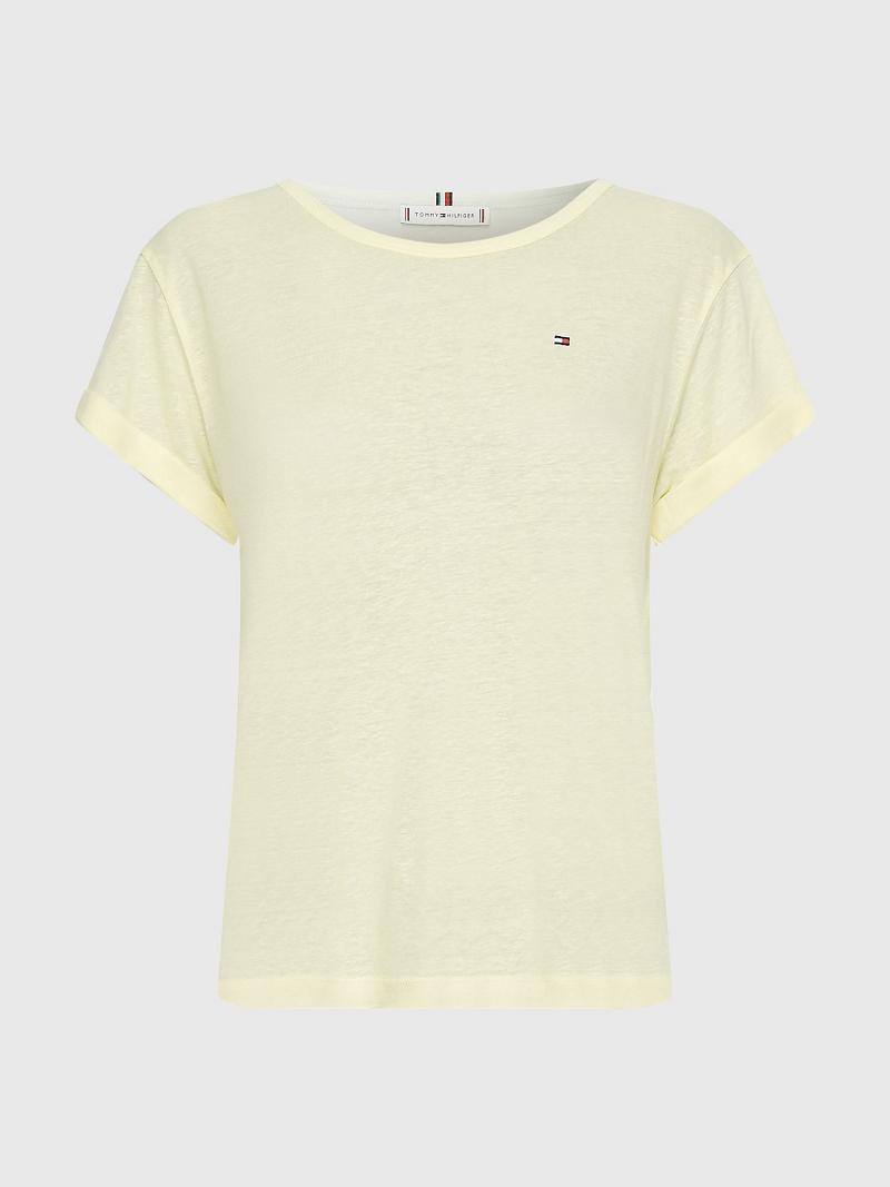 Yellow Women's Tommy Hilfiger Crewneck T Shirts | AU_W21434