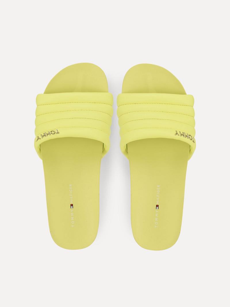 Yellow Women's Tommy Hilfiger Fluorescent Platform Sandals | AU_W21609