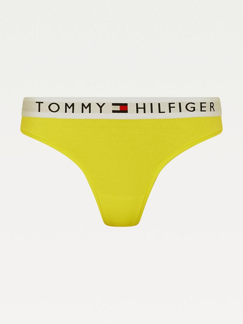 Yellow Women's Tommy Hilfiger Organic Cotton Thongs | AU_W21572