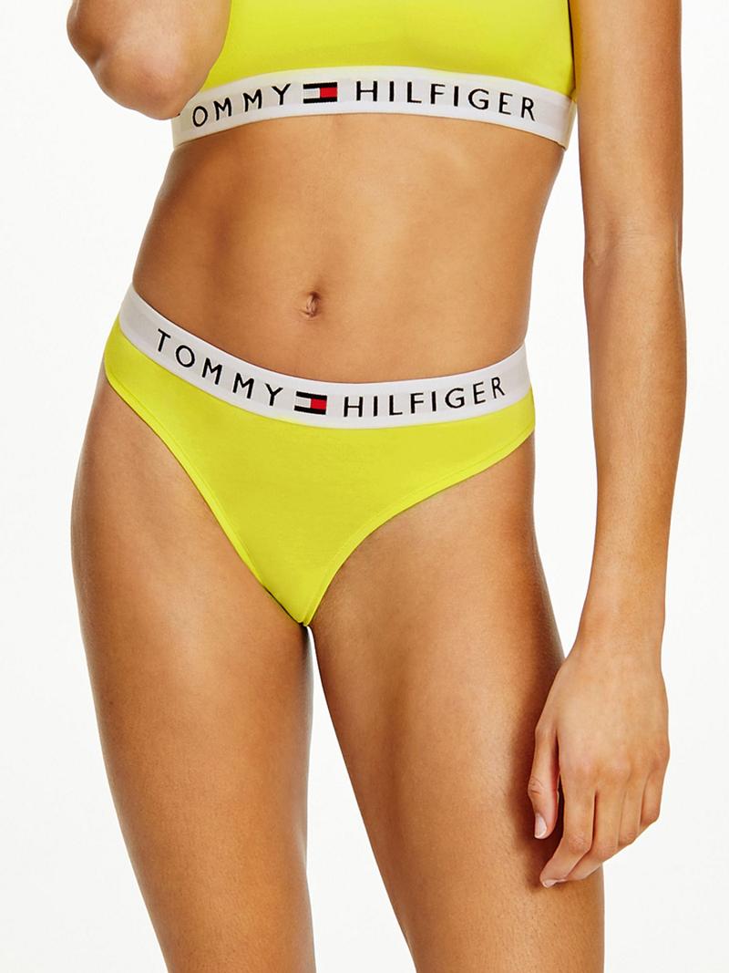 Yellow Women\'s Tommy Hilfiger Organic Cotton Thongs | AU_W21572