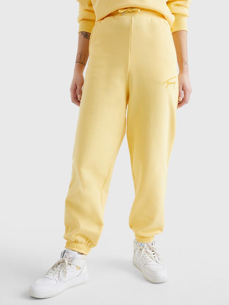 Yellow Women\'s Tommy Hilfiger Tommy Signature Sweatpant Pants | AU_W21259