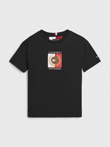 Black Kids' Tommy Hilfiger Logo T Shirts | AU_B2194