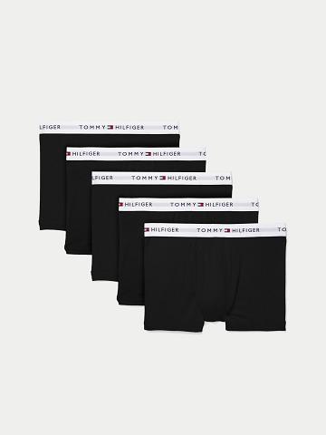 Black Men's Tommy Hilfiger Cotton classics trunk 5pk Trunks | AU_M31504