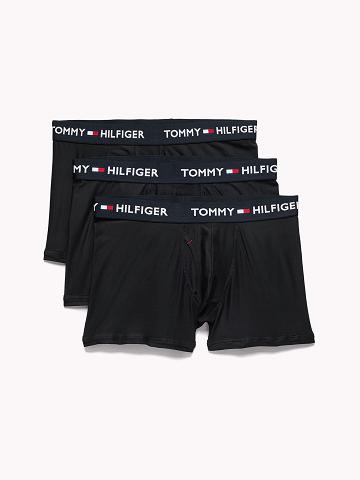 Black Men's Tommy Hilfiger Everyday microfiber trunk 3pk Trunks | AU_M31516