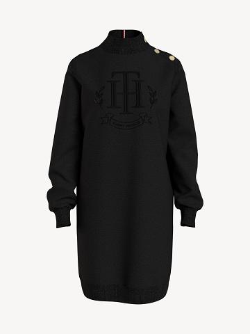 Black Women's Tommy Hilfiger Essential Crest Logo Dresses | AU_W21062