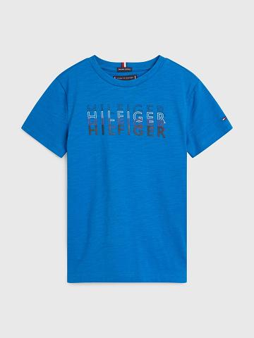 Blue Kids' Tommy Hilfiger Logo T Shirts | AU_B2193