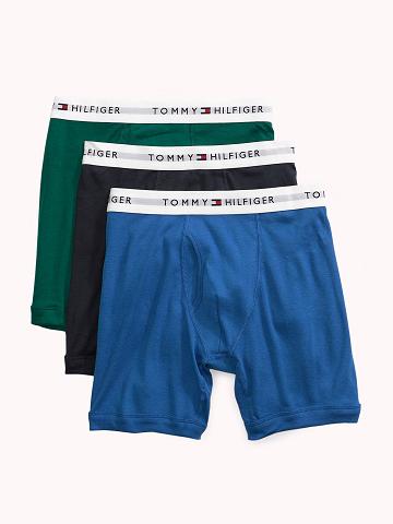 Blue Men's Tommy Hilfiger Classic cotton boxer brief 3pk Boxer Briefs | AU_M31573