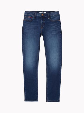 Blue Men's Tommy Hilfiger Slim fit dark wash Jeans | AU_M31376