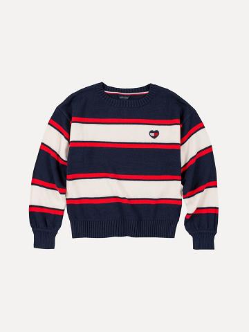 Blue / White Kids' Tommy Hilfiger Toddlers' Stripe Sweater Sweatshirts | AU_G1214