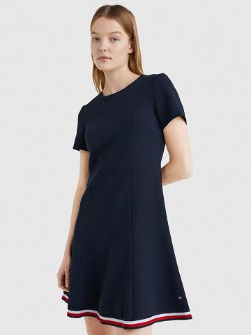 Blue Women's Tommy Hilfiger Corporate Stripe Dresses | AU_W21050