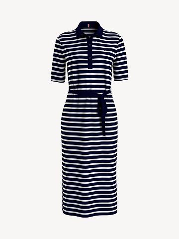 Blue Women's Tommy Hilfiger Polo Midi Dresses | AU_W21106