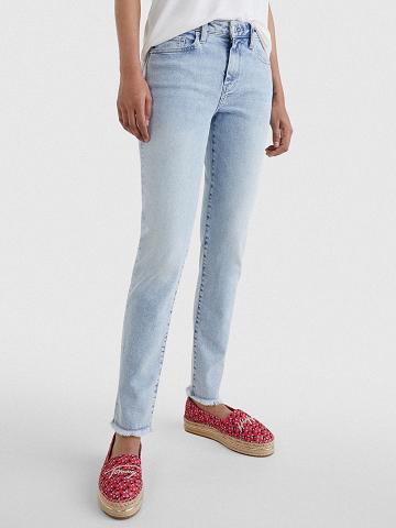 Blue Women's Tommy Hilfiger Slim Fit Light Wash Jeans | AU_W21208