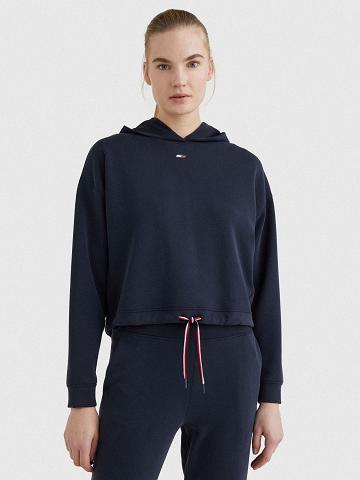 Blue Women's Tommy Hilfiger Sueded Flag Hoodies | AU_W21163