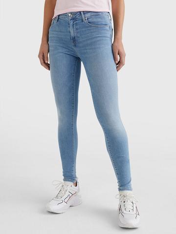 Blue Women's Tommy Hilfiger TH Flex Skinny Fit Light Wash Jeans | AU_W21210